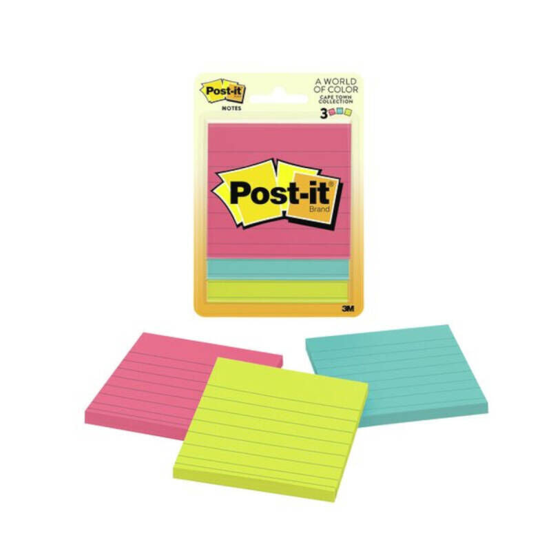 Post-It Lined Notes Jaipur 76 x 76mm 3-Pack (Box of 6)