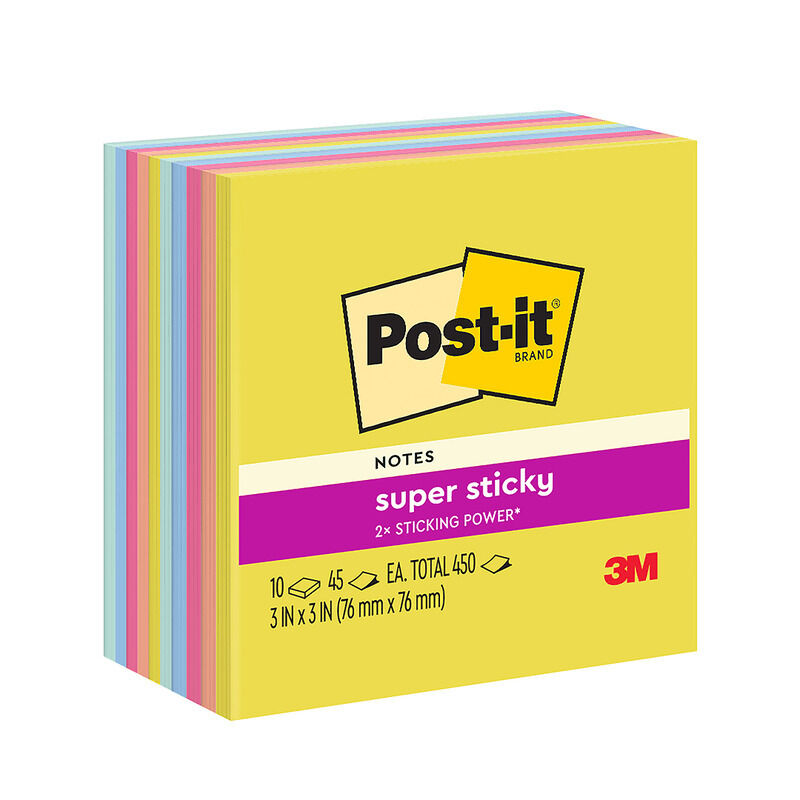 Post-It Super Sticky Notes 654-10SSJOY - Pack of 10
