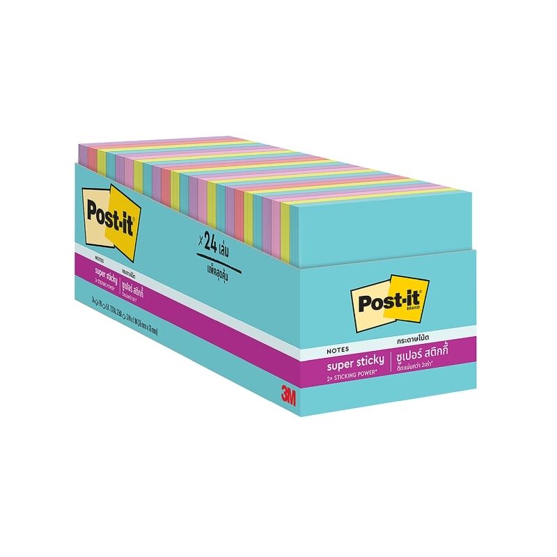 Post-It Super Sticky Notes 654-24SSMIA - Pack of 24