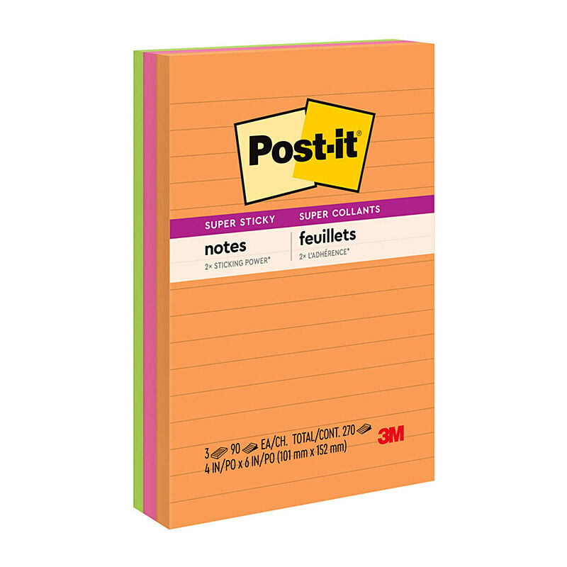 Post-It Super Sticky Notes 660 - Box of 6