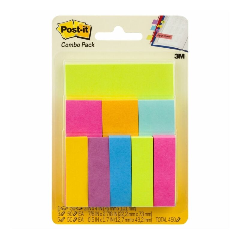 Post-It Notes & Pagemarkers Assorted Sizes & Colours (Box of 6)