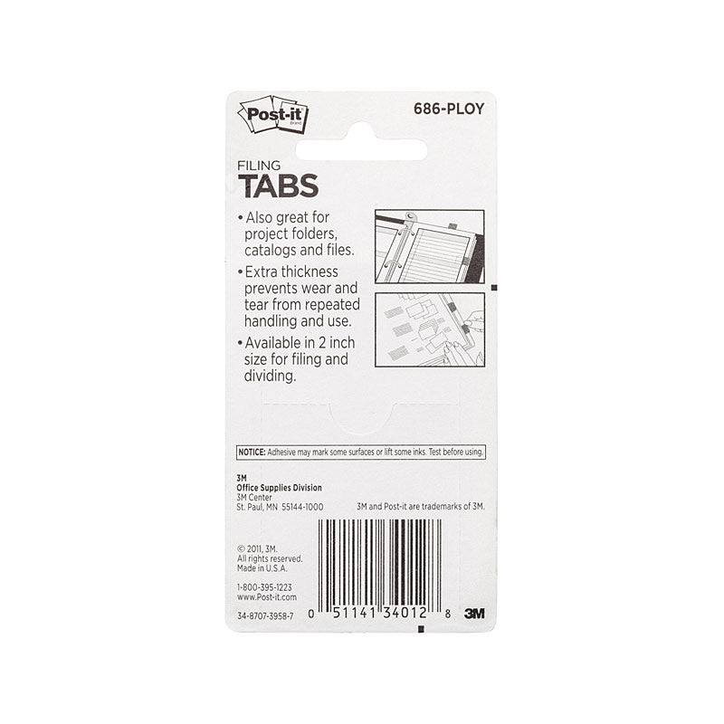 Post-It Filing Tabs Pink Green Orange Yellow 50 x 38mm 24-Pack (Box of 6)
