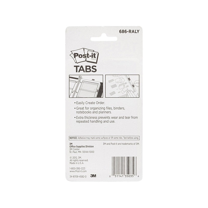 Post-It Easy Dispenser Tabs Assorted Colours 25 x 38mm 4-Pack (Box of 6)