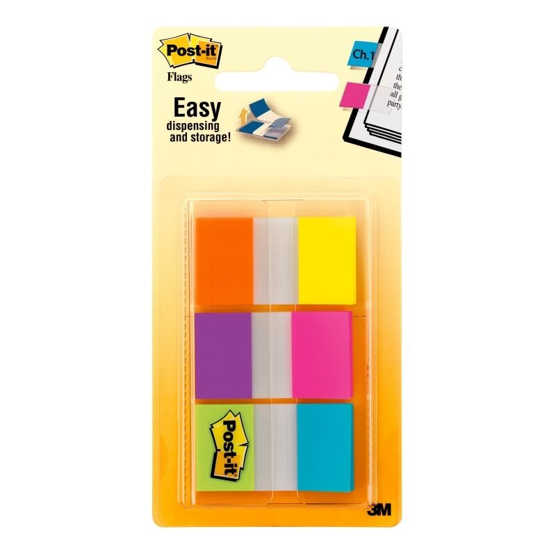Post-It Flags Bright Colours 25 x 43mm 3-Pack (Box of 6)