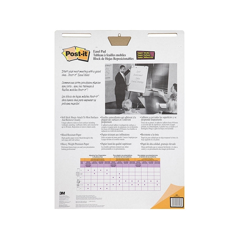 Post-It Self Stick Easel Pads Blue Grid 635 x 775mm (Box of 2)