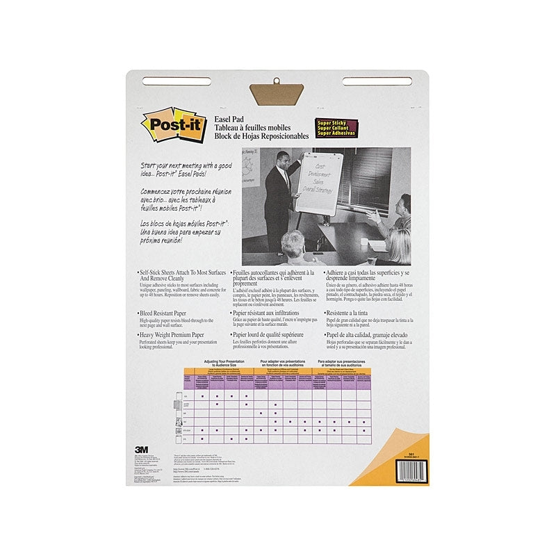 Post-It Lined Easel Pads Canary Yellow 635 x 762mm (Box of 2)