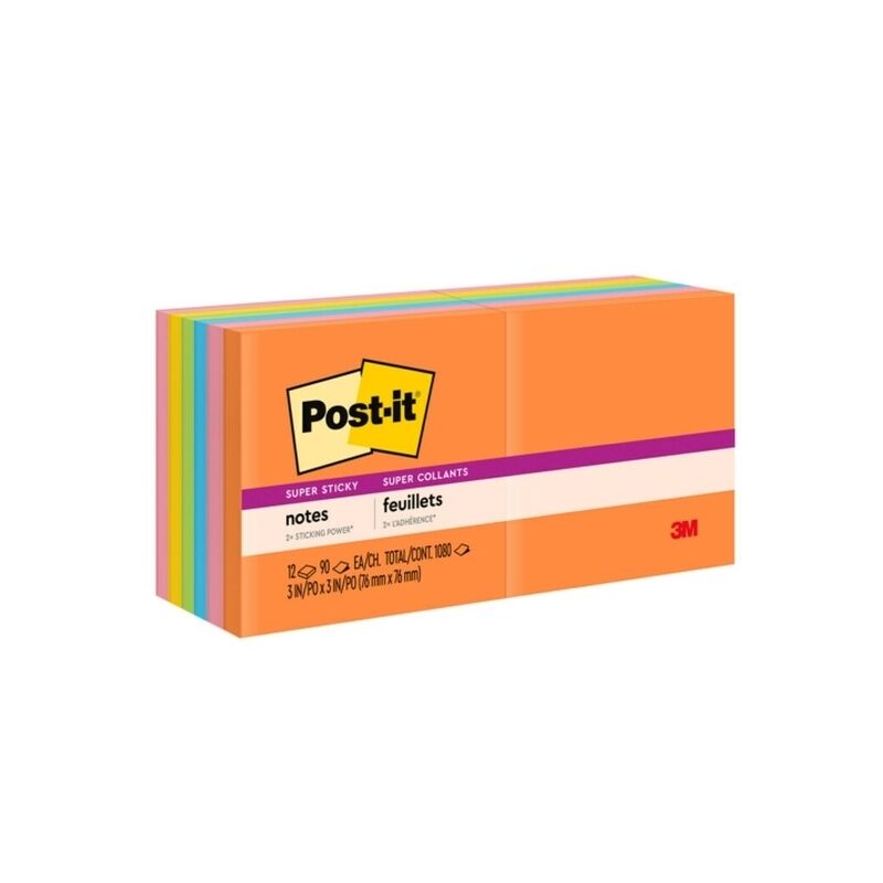 Post-It Super Sticky Notes Rio De Janeiro 76 x 76mm 12-Pack