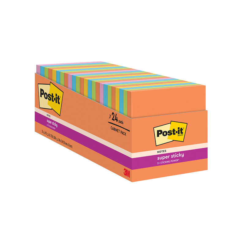 Post-it Super Sticky Notes Rio de Janeiro 76 x 76mm - 24 Pack