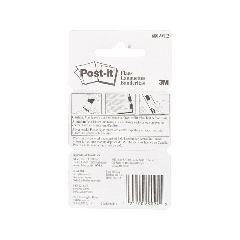 Post-It Flags White 25 x 43mm 2-Pack (Box of 6)