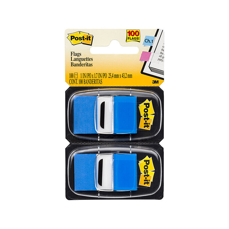 Post-It Flags Blue 25 x 43mm 2-Pack (Box of 6)