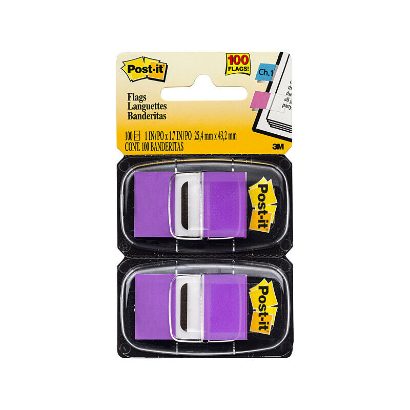 Post-It Flags Purple 25 x 43mm 2-Pack (Box of 6)