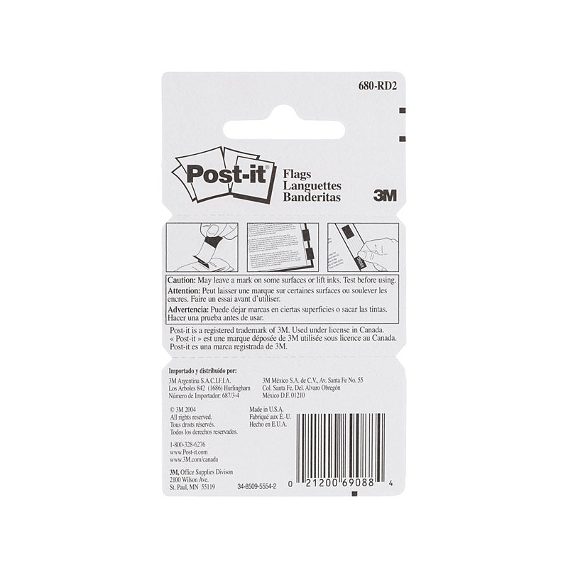 Post-It Flags Red 25 x 43mm 2-Pack (Box of 6)