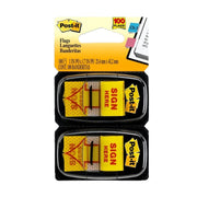 Post-It Sign Here Flags Yellow 25 x 43mm 2-Pack (Box of 6)