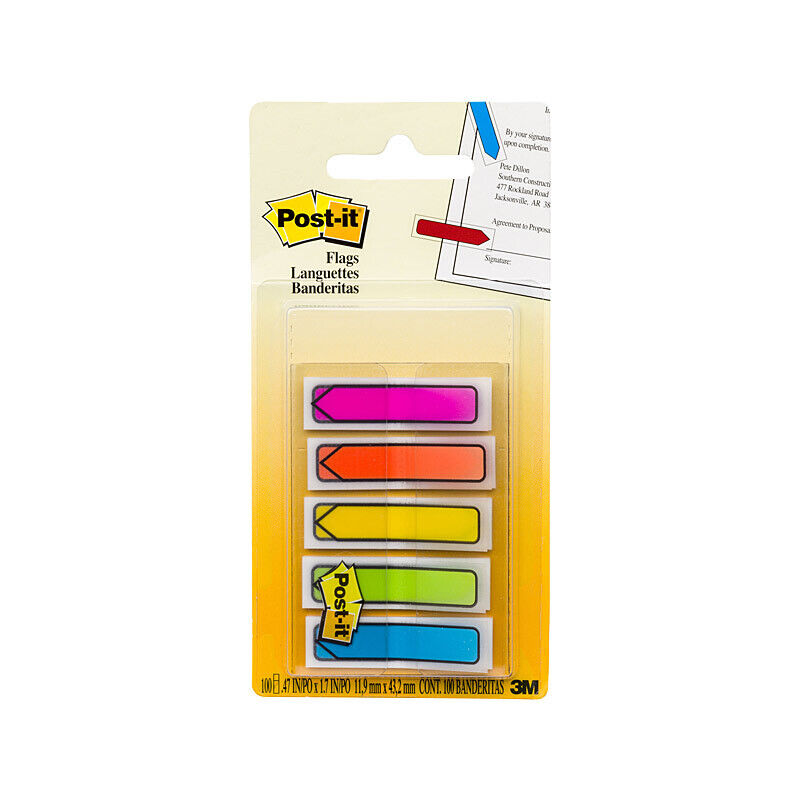Post-It Arrow Flags Bright Colours 12 x 45mm 5-Pack (Box of 6)