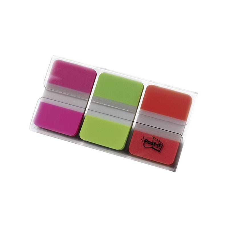 Post-It Index Tabs Pink Green Orange 25 x 43mm 3-Pack (Box of 6)