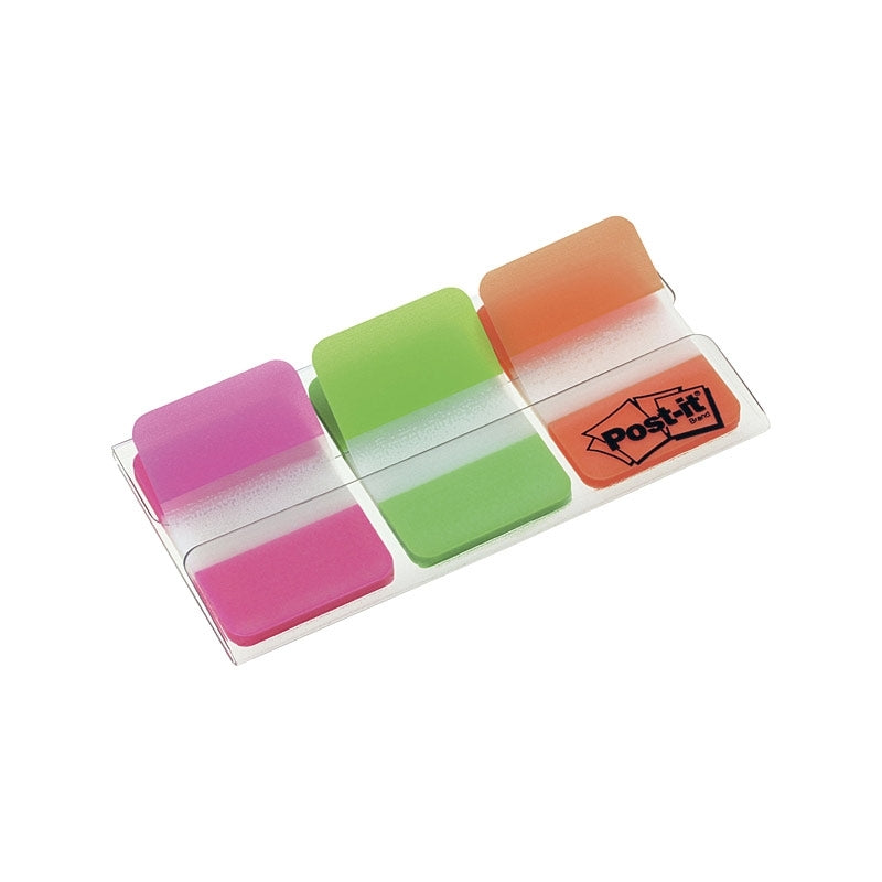Post-It Index Tabs Pink Green Orange 25 x 43mm 3-Pack (Box of 6)