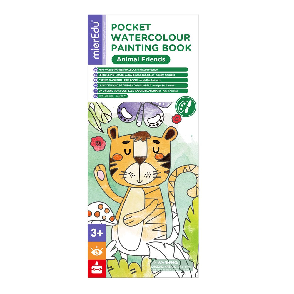 mierEdu Pocket Watercolour Painting Book - Animal Friends