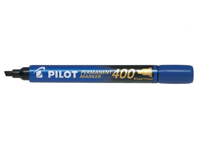 Pilot Markers - 4.00mm Permanent SCA-400 (Chisel Tip Broad): Blue (Box of 12)