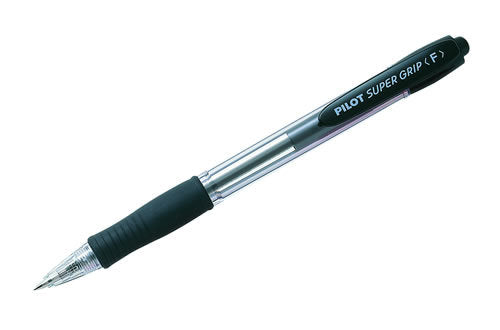 Pilot Pen - Ballpoint Super Grip BPGP-10R Retractable: Fine Black (Box of 12)