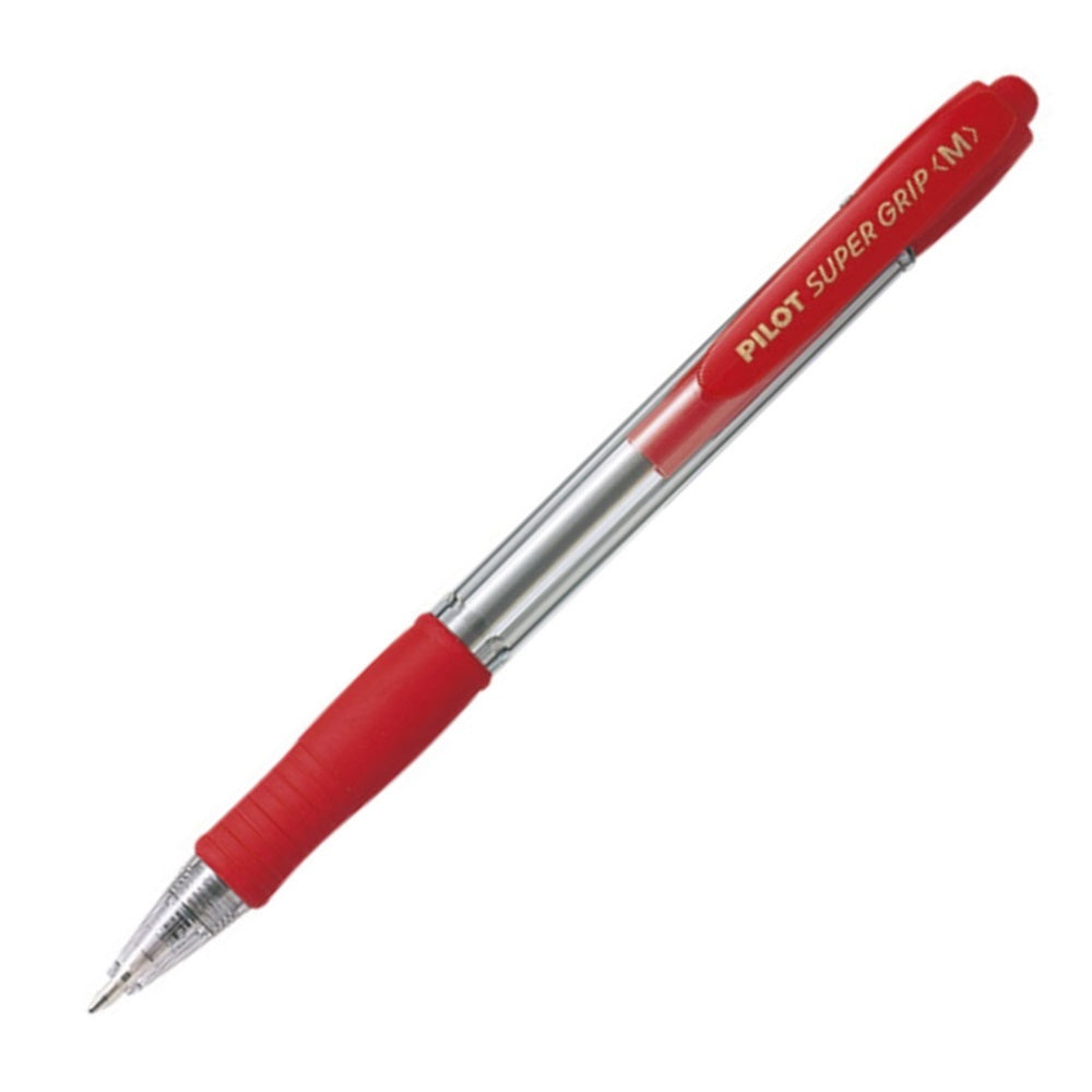Pilot Pen - Ballpoint Super Grip BPGP-10R Retractable: Medium Red (Box of 12)