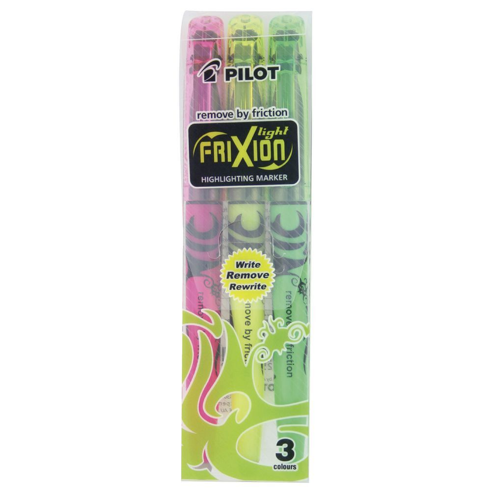 Pilot FriXion Erasable Highlighters - Assorted Colours (Pack of 3)
