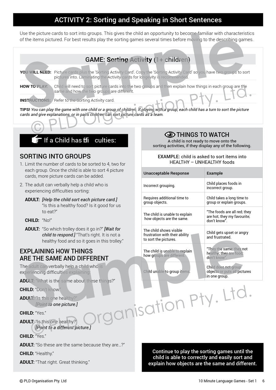 10 Minute Language Games - Set 1
