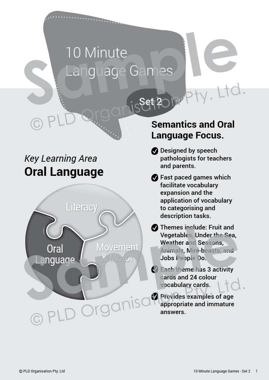 10 Minute Language Games - Set 2