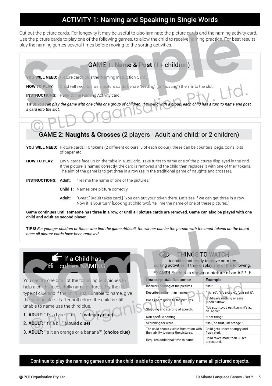 10 Minute Language Games - Set 2