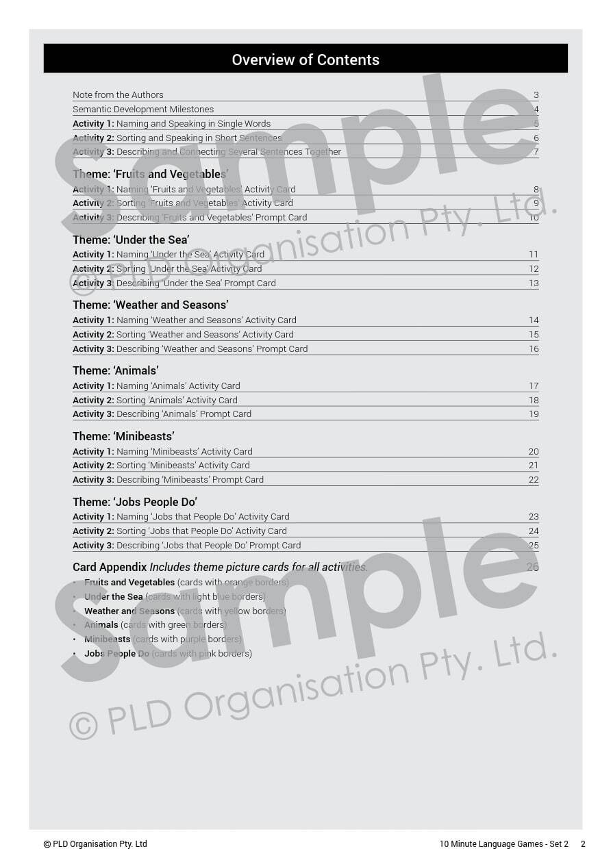 10 Minute Language Games - Set 2