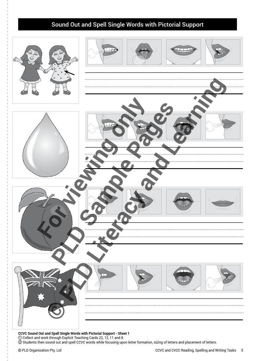 CCVC and CVCC Reading, Spelling and Writing Tasks - Stage 1: Target 3