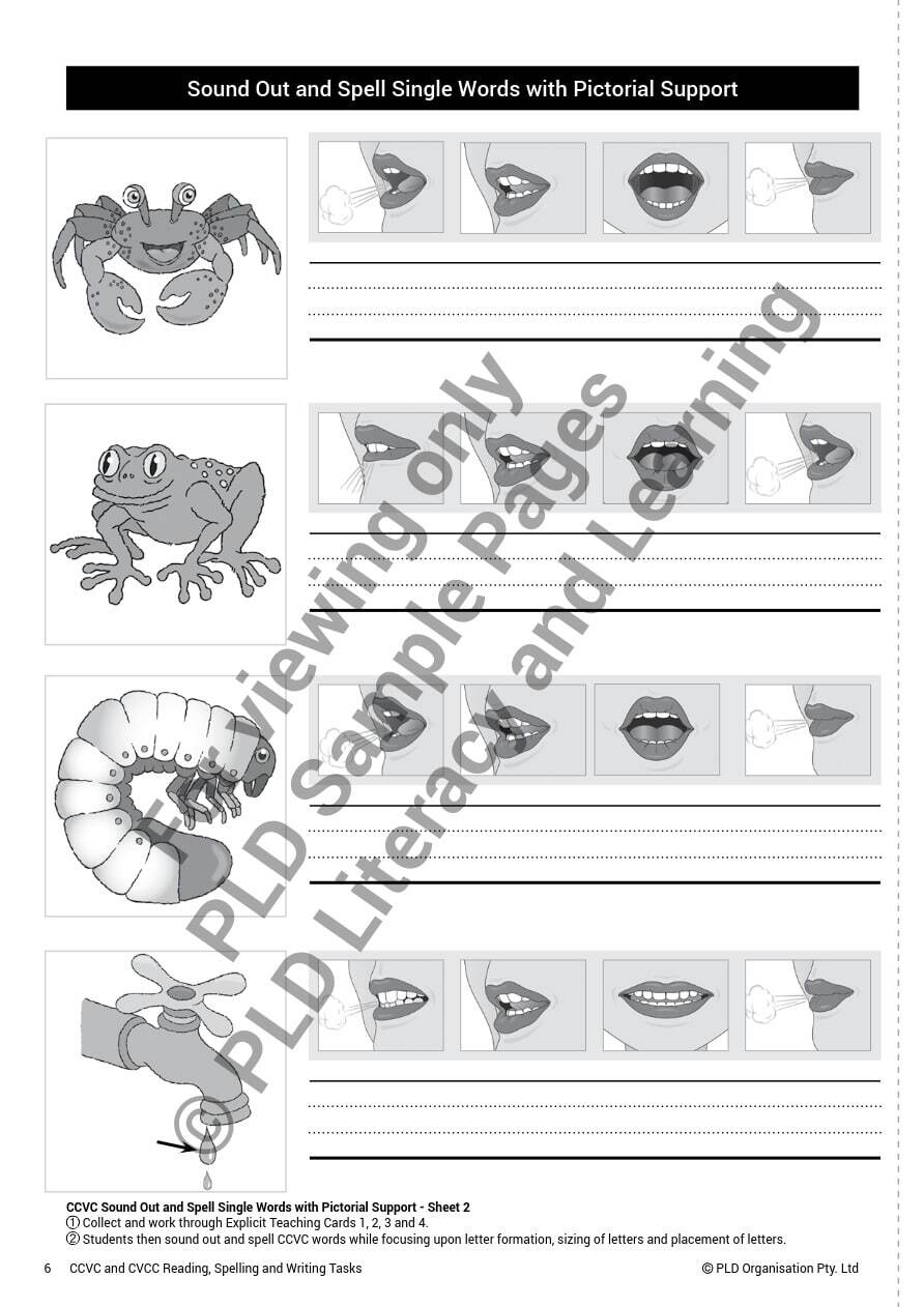 CCVC and CVCC Reading, Spelling and Writing Tasks - Stage 1: Target 3