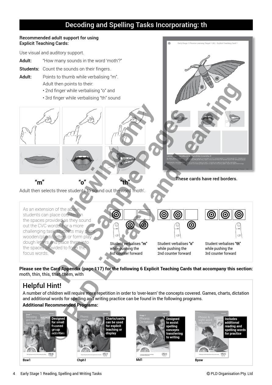 Early Stage 1 - Reading, Spelling and Writing Tasks: Target 2