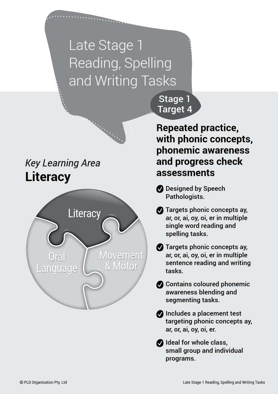 Late Stage 1 - Reading, Spelling and Writing Tasks: Target 4
