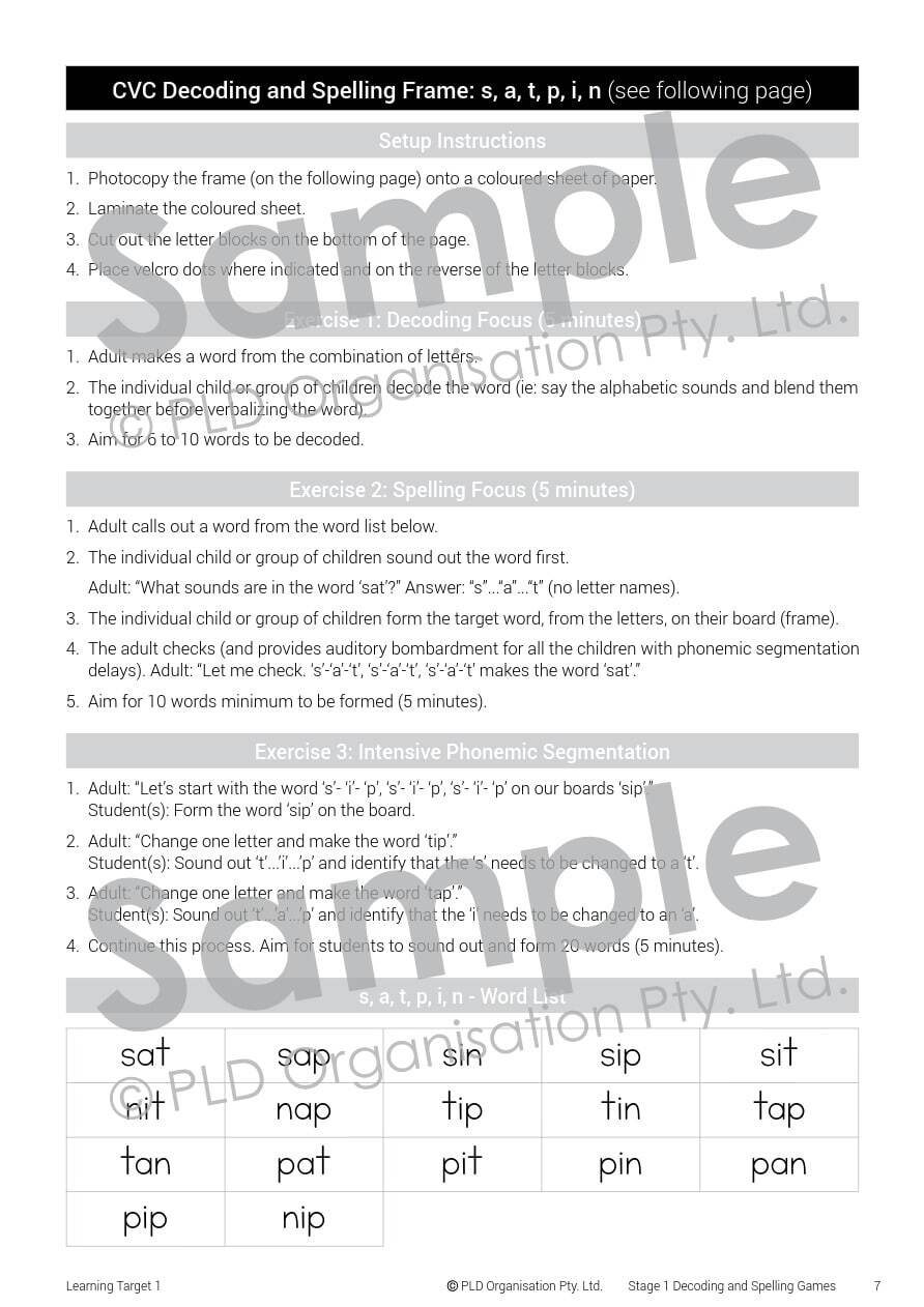 Decoding & Spelling Games - Stage 1