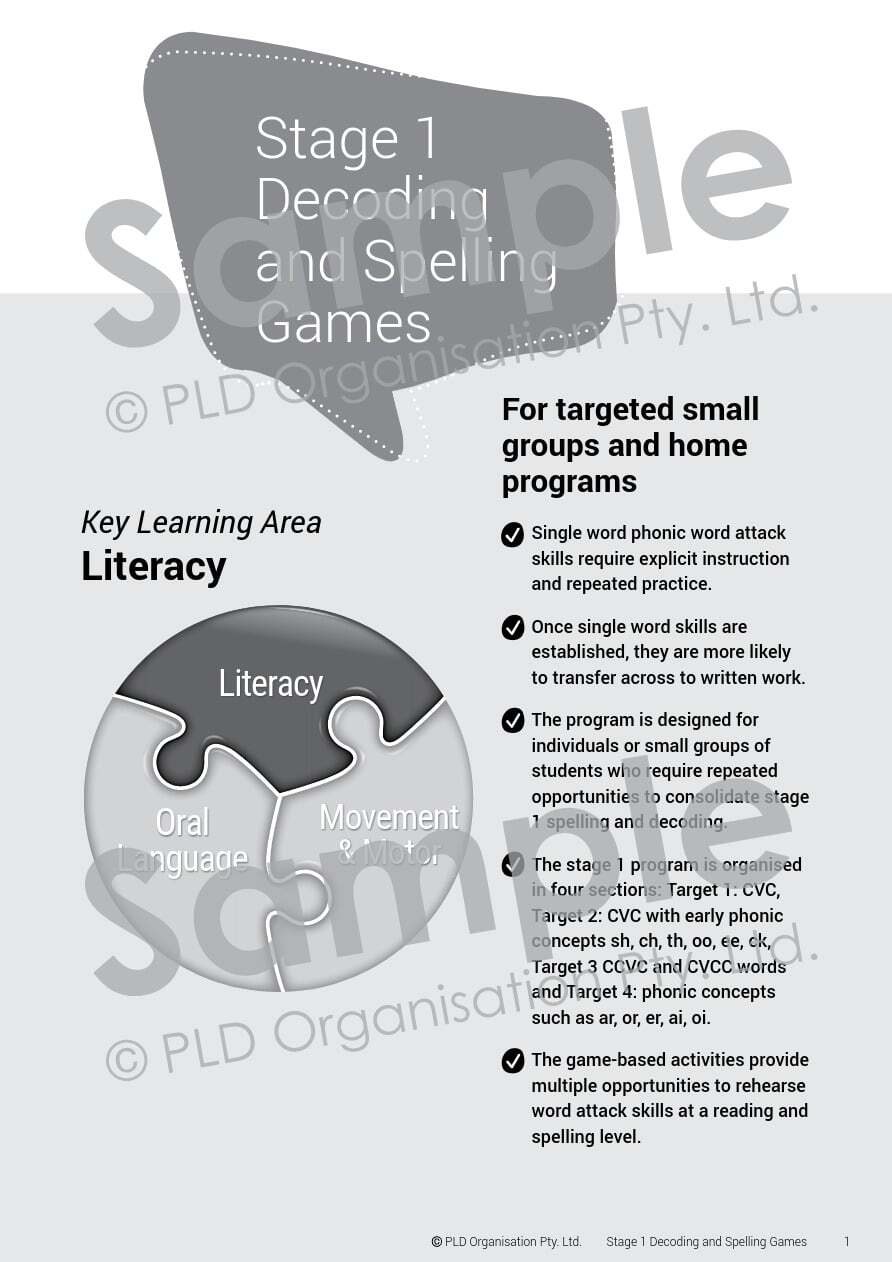 Decoding & Spelling Games - Stage 1