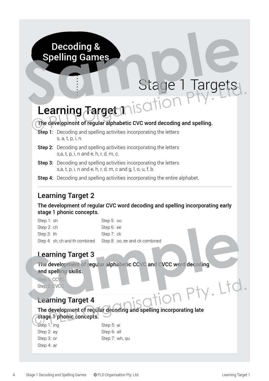 Decoding & Spelling Games - Stage 1