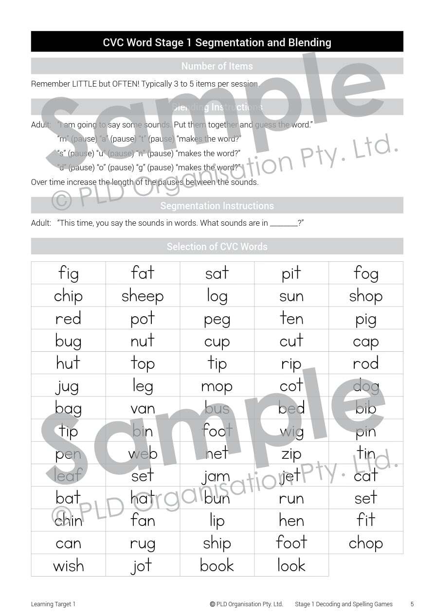 Decoding & Spelling Games - Stage 1