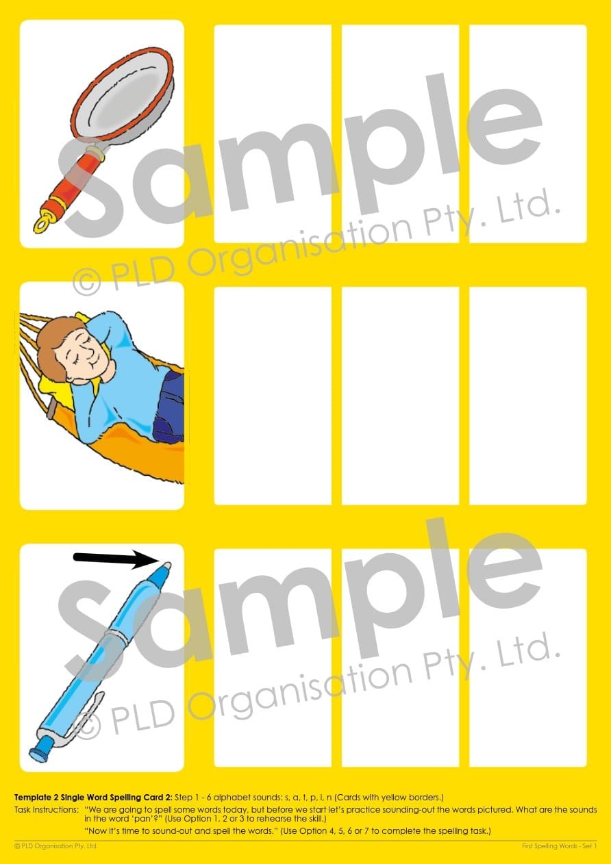 First Spelling Words - Set 1