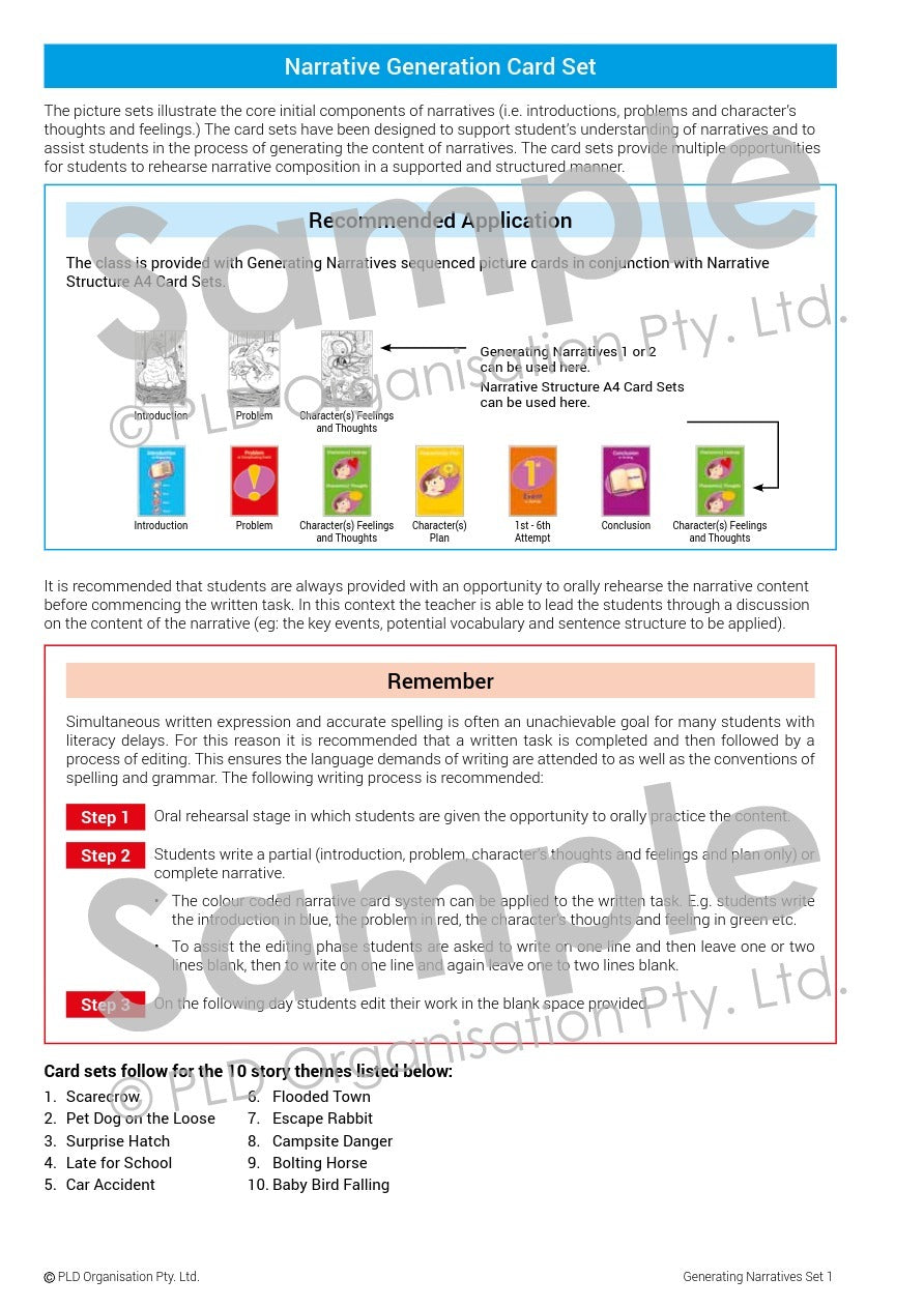 Generating Narratives - Set 1