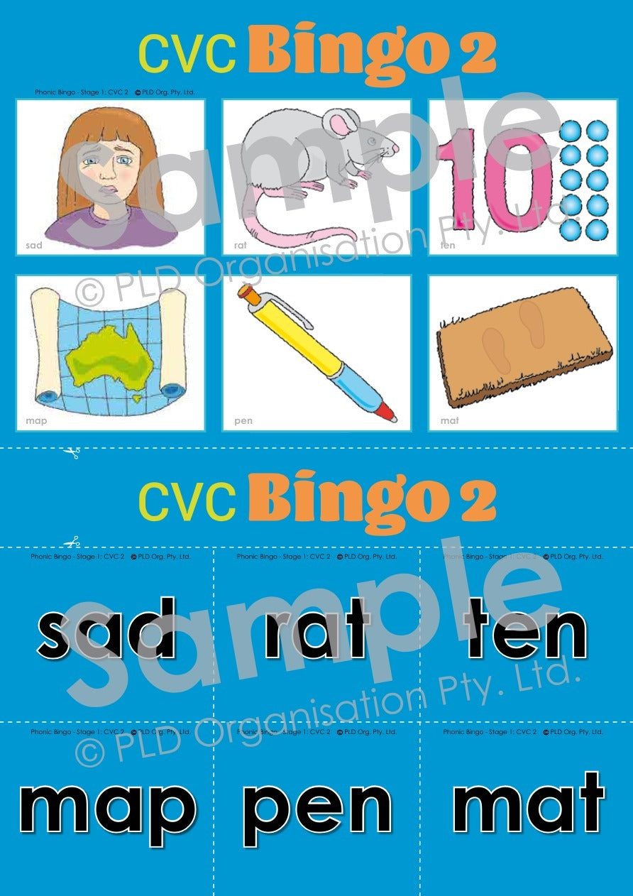 Phonic Bingo Games - Stage 1