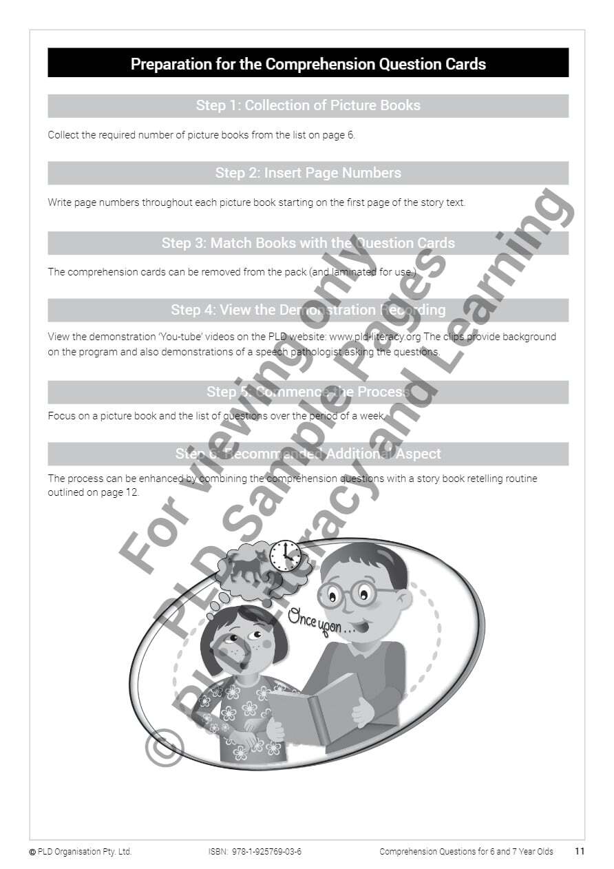 Comprehension Questions for 6 & 7 Year Olds
