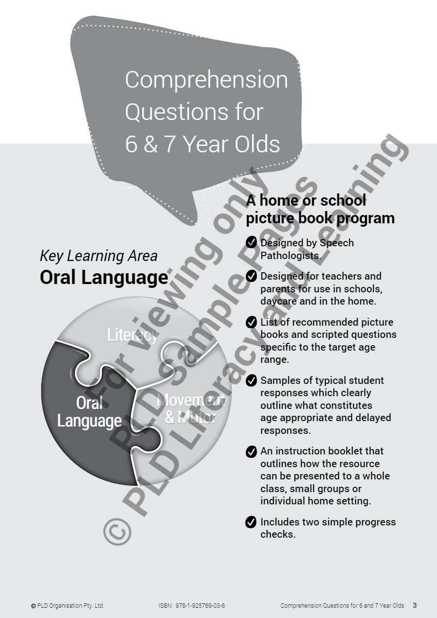 Comprehension Questions for 6 & 7 Year Olds