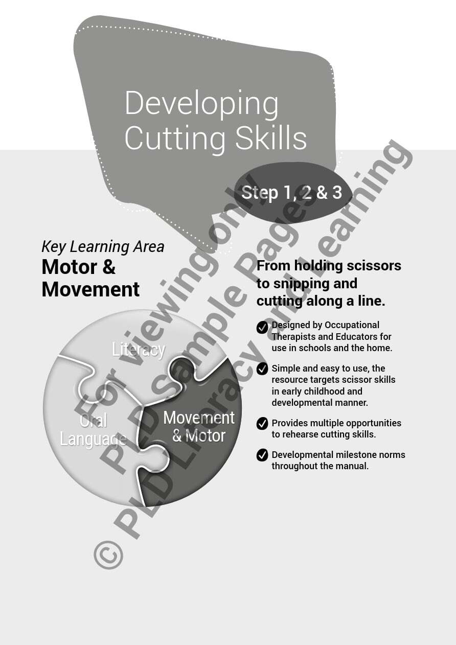 Developing Cutting Skills Step 1, 2 and 3
