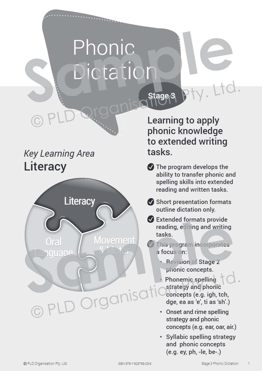 Phonic Dictation - Stage 3