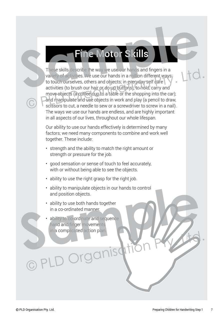 Preparing Children for Handwriting - Step 1