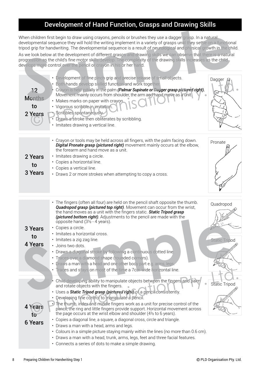 Preparing Children for Handwriting - Step 1