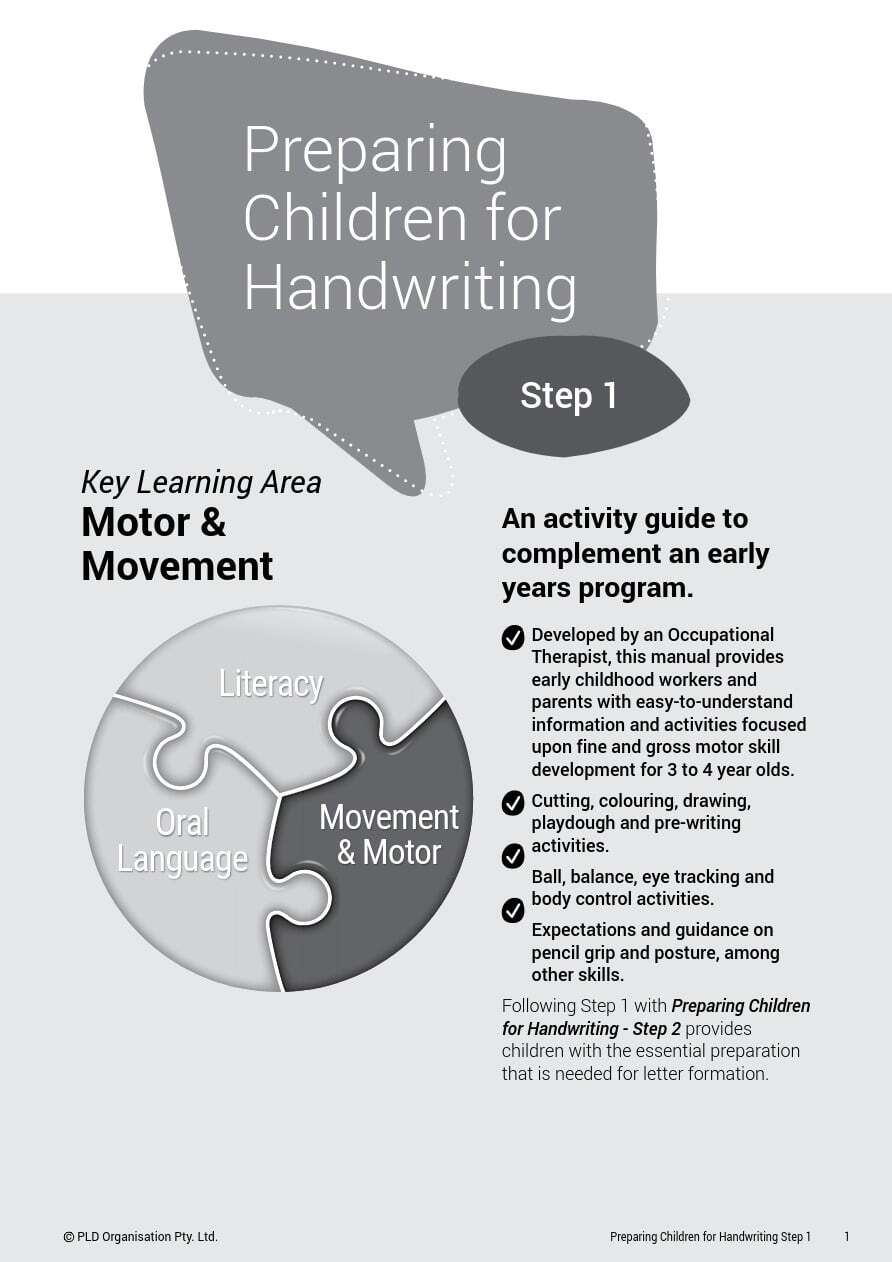 Preparing Children for Handwriting - Step 1