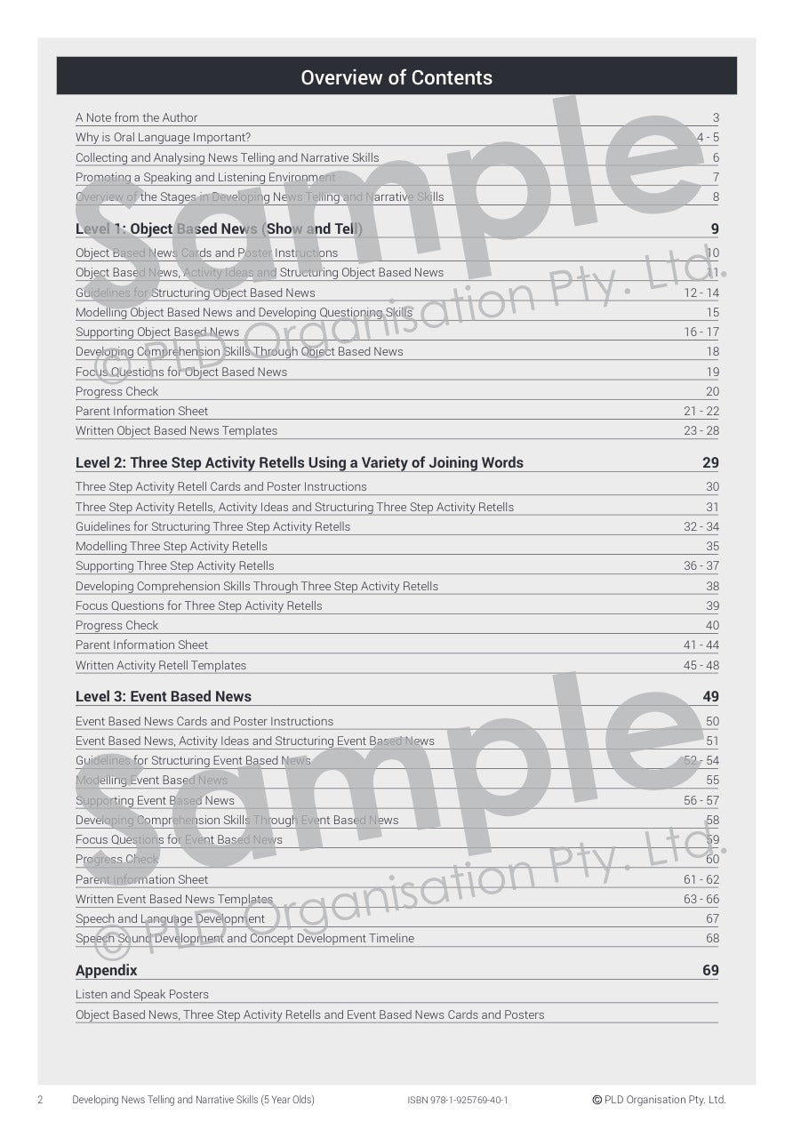 Developing News Telling and Narrative Skills for 5 Year Olds