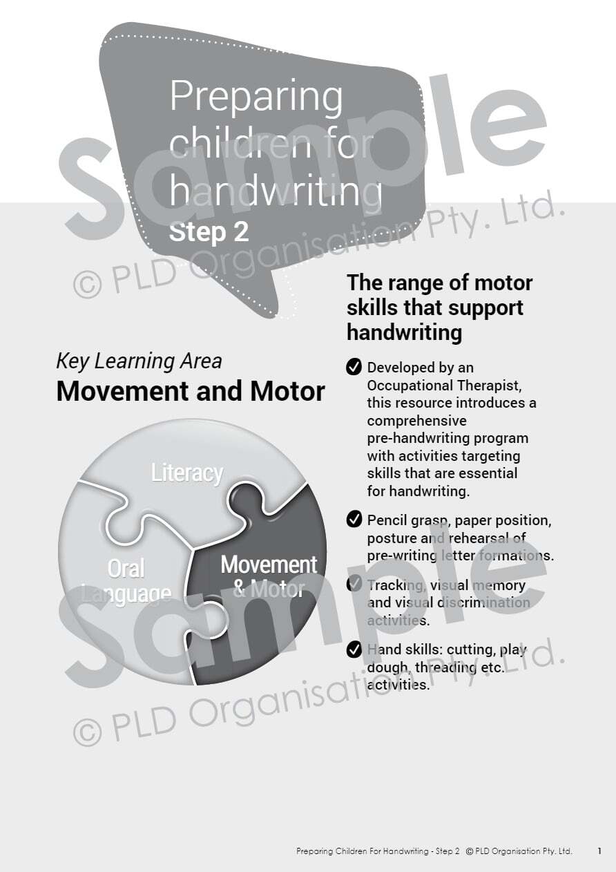Preparing Children for Handwriting - Step 2
