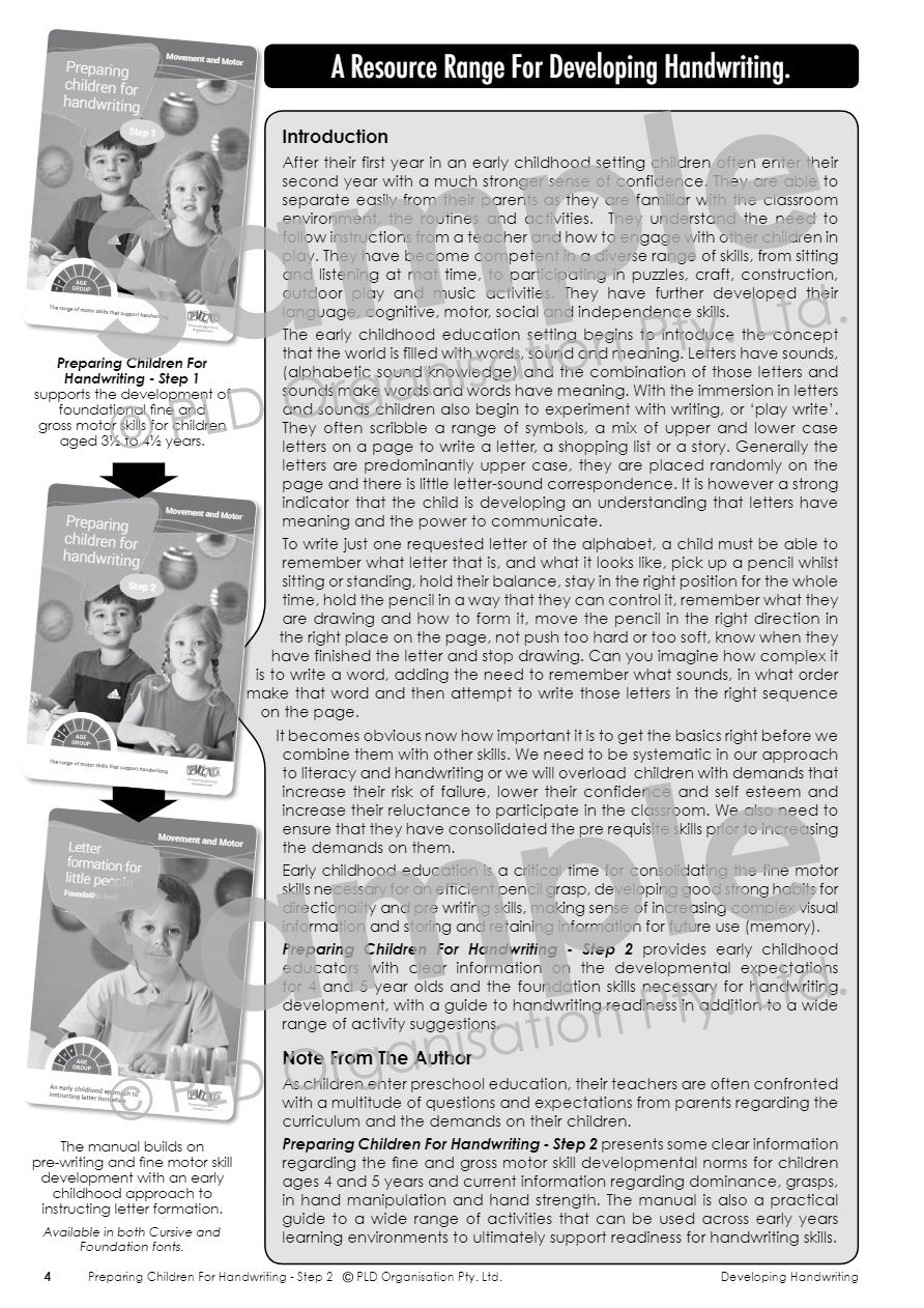 Preparing Children for Handwriting - Step 2